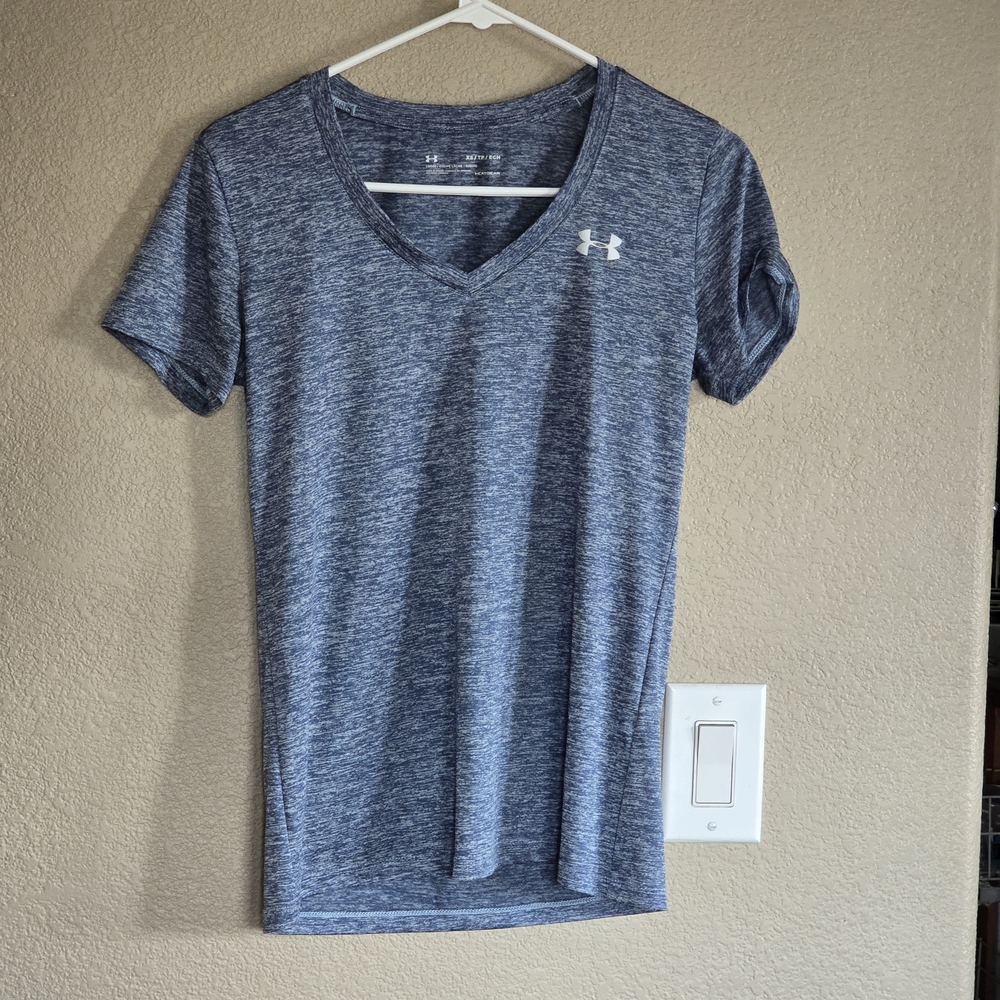 Under Armour Women's Heathered Blue Short Sleeve Tee‎ XS